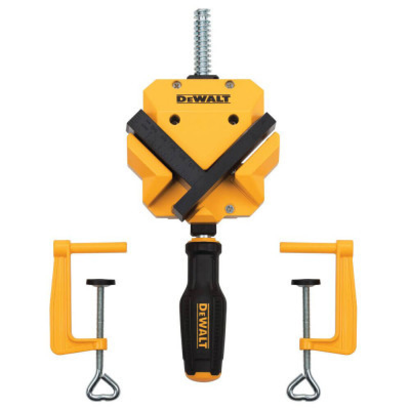 Струбцина DeWALT угловая, большого усилия + 2 струбцины для крепления к столу (DWHT83853-0)