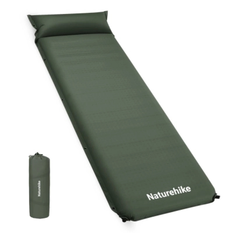 Туристический коврик Naturehike CNK2450WS020, самонадувний, 200х63х10 см, темно-зелений (6927595712733)