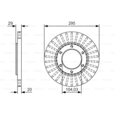 2шт, Гальмівний диск Bosch 0 986 479 U33