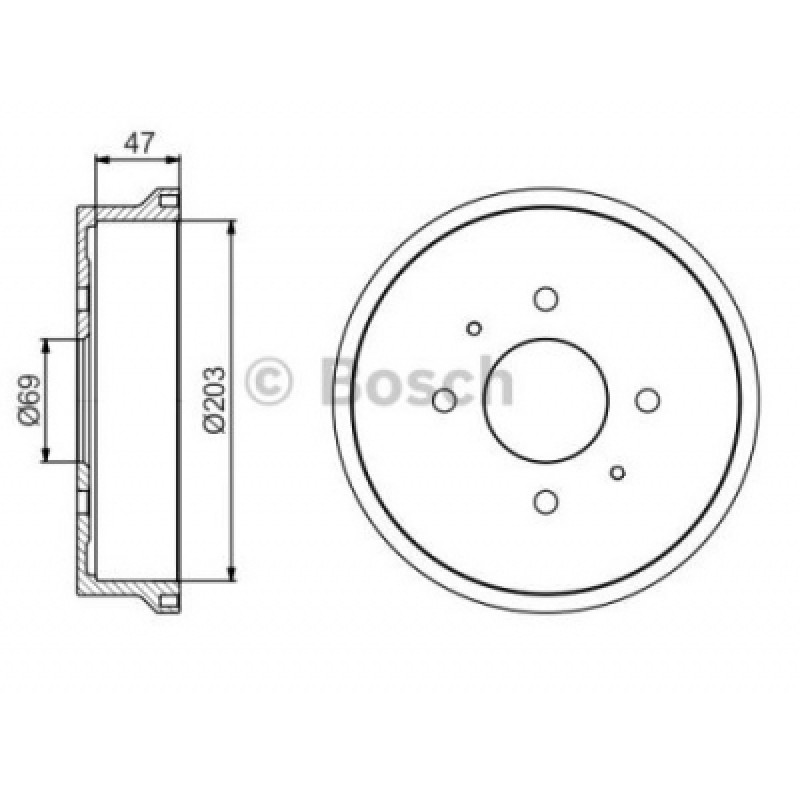 2шт, Тормозной барабан Bosch 0 986 477 235