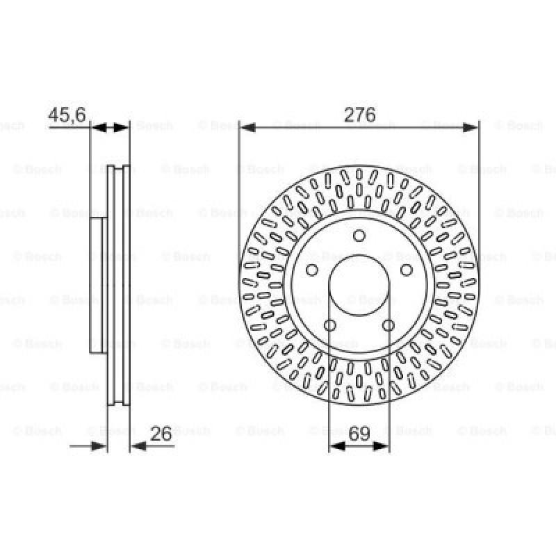 2шт, Тормозной диск Bosch 0 986 479 783