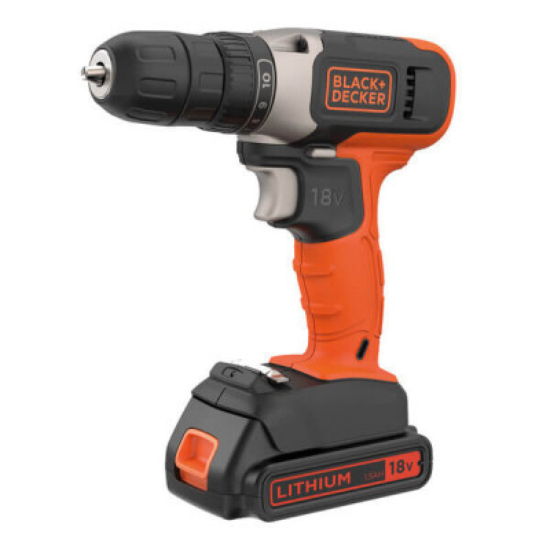 Шуруповерт Black&Decker 18 В Li-Ion, 1.5Ah, 600 об/мин, 1,2 кг (BCD001C1)