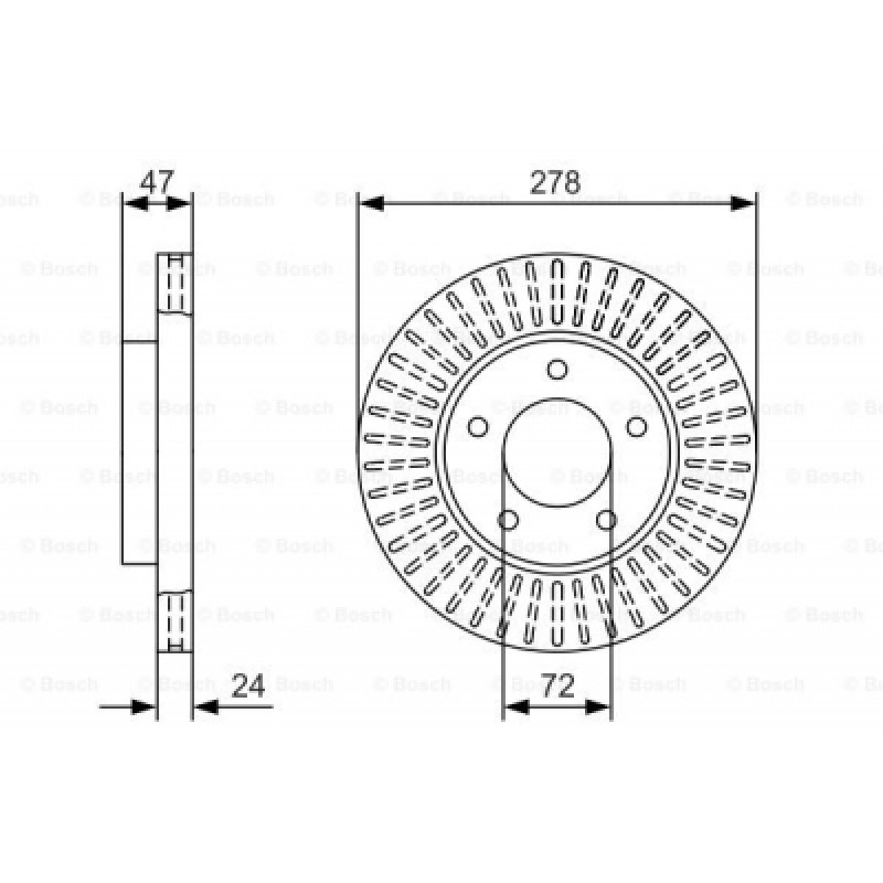 2шт, Тормозной диск Bosch 0 986 479 A52