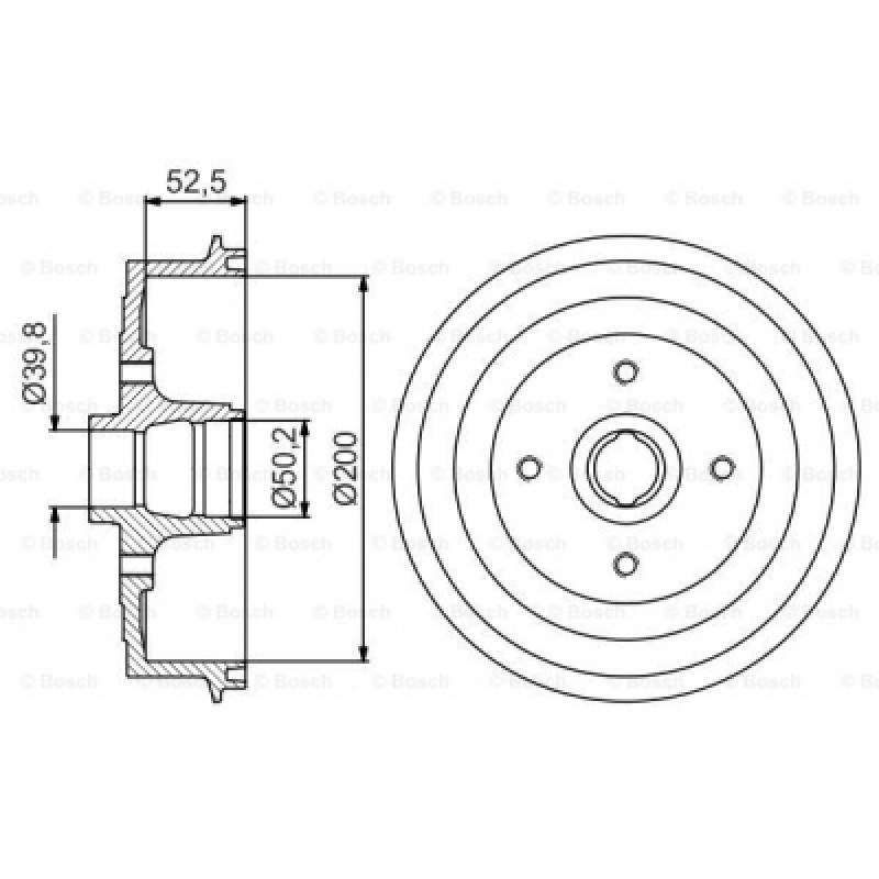 2шт, Тормозной барабан Bosch 0 986 477 217