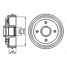 2шт, Тормозной барабан Bosch 0 986 477 116