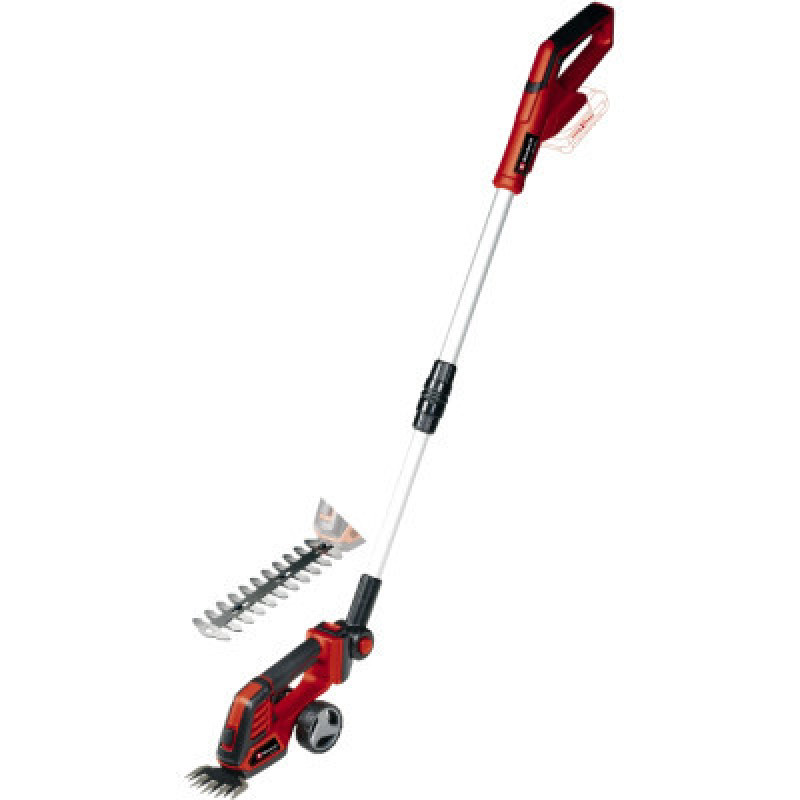 Кусторез Einhell GE-CG 18/100 Li T-Solo, 18В, PXC, лезвия 100/200 мм, телескоп. ручка, 0.7 кг (без АКБ и ЗУ) (3410310)
