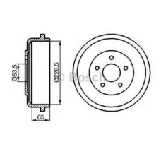 2шт, Тормозной барабан Bosch 0 986 477 129