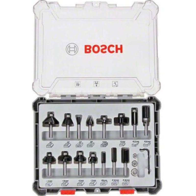 Набор фрез Bosch Professional комбинированных, 8мм, 15шт (2.607.017.472)