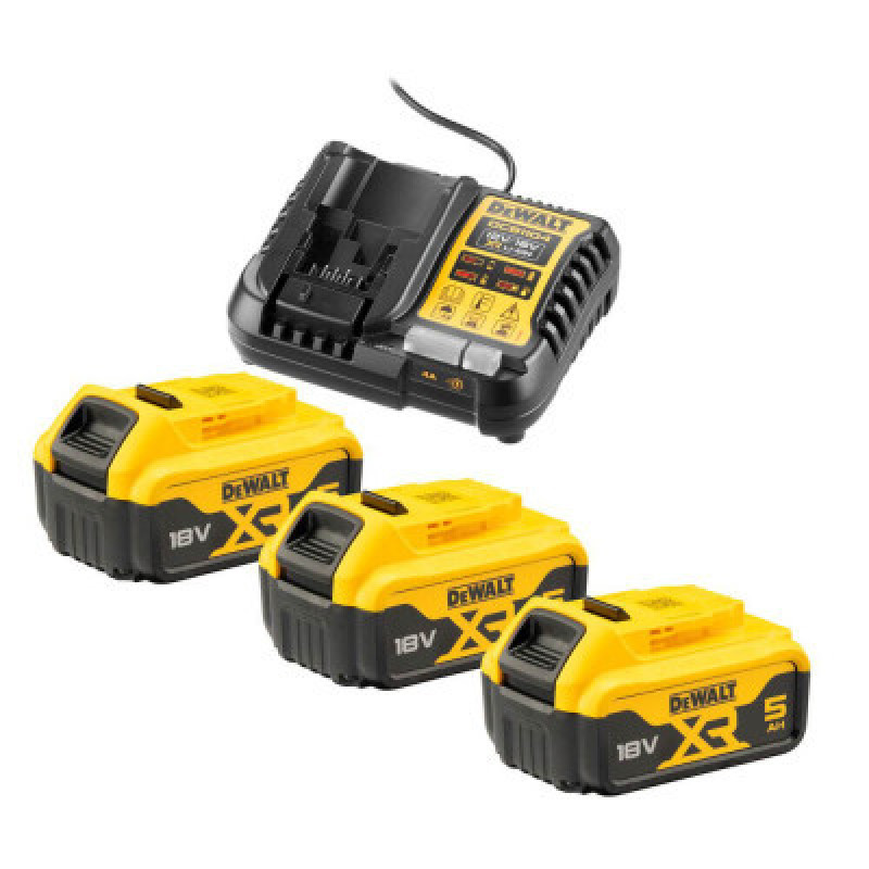 Набор аккумулятор + зарядное устройство DeWALT 10,8 - 54 В, 4A, 18В XR Li-Ion, 3 x 5Ah DCB184 (DCB1104P3)