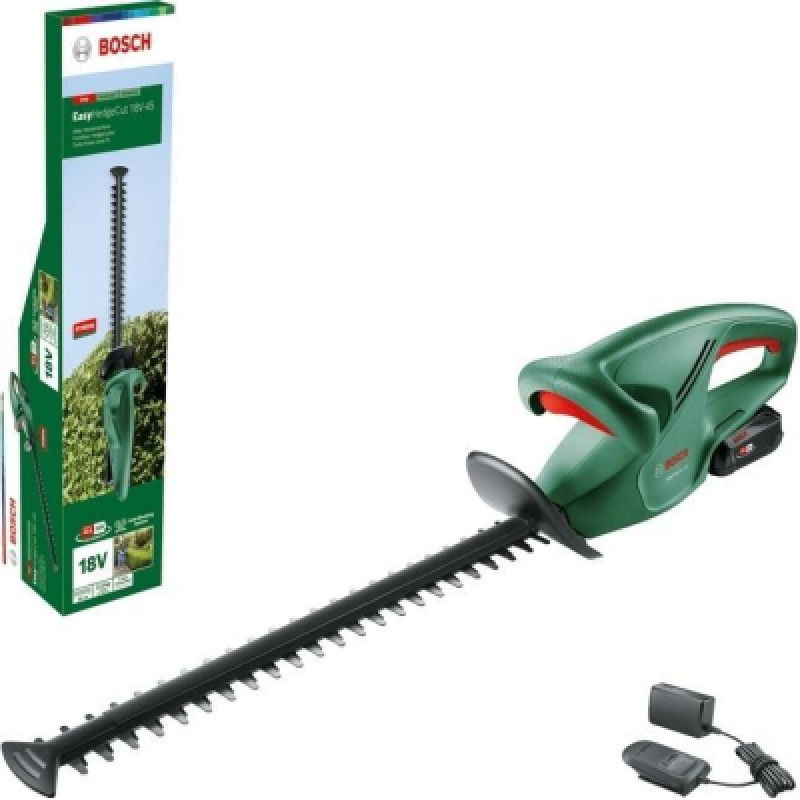 Кусторез Bosch аккумуляторный EasyHedgeCut EasyHedgeCut 18-45 18V, 2Ah, лезвие 45см, шаг реза 15мм (0.600.849.H02)