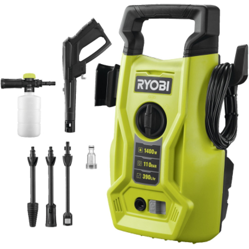 Мойка высокого давления Ryobi RY110PWA, 1400Вт, 110Бар, 390 л/час (5133005365)