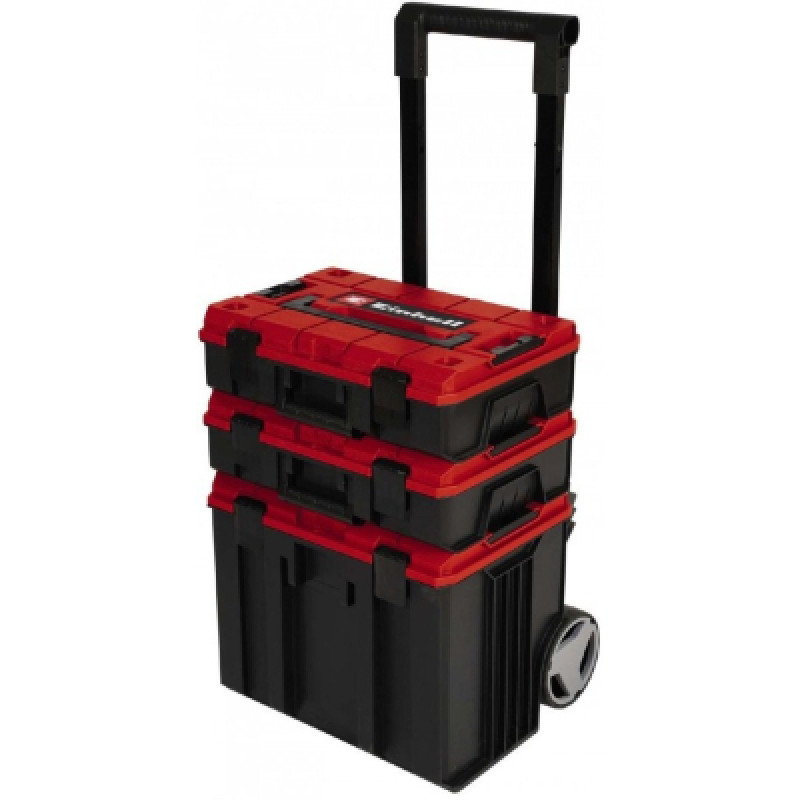 Ящик для инструментов Einhell E-Case Tower, 1 кейс S-F, 1 кейс S-F с вкладышем Grid Foam Set, 1 кейс L с колесами (4540015)