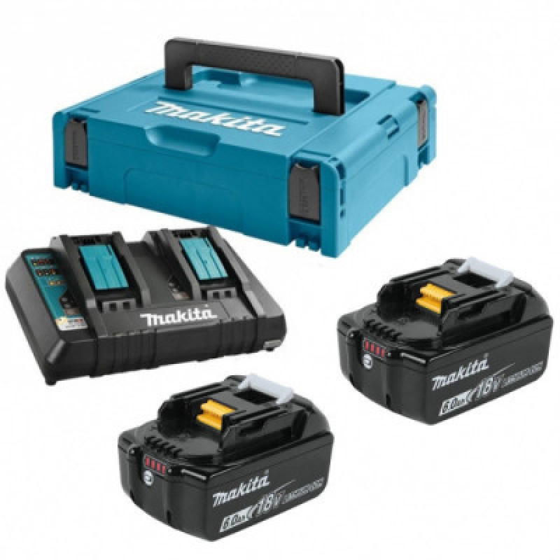 Аккумулятор к электроинструменту Makita набір LXT (BL1860Bx2, DC18RD, Makpac3) (198077-8)