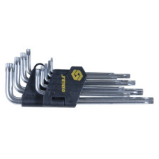 Ключ Sigma набір TORX 9шт T10-T50мм CrV, середні з отвором (4022221)