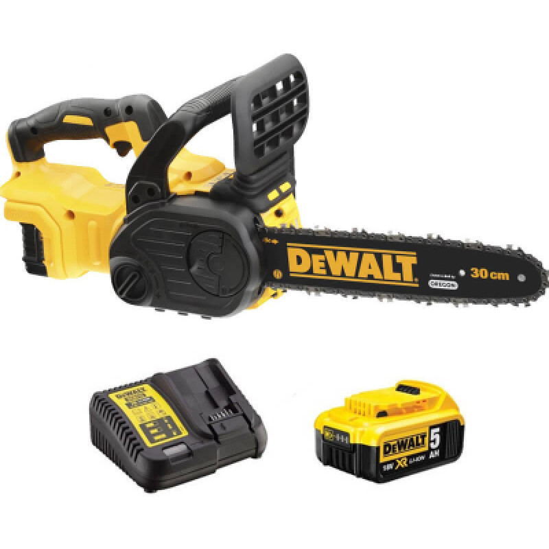 Цепная пила DeWALT 18 В, 5 Ач, шина 30 см, цепь OREGON 3/8 (DCM565P1)