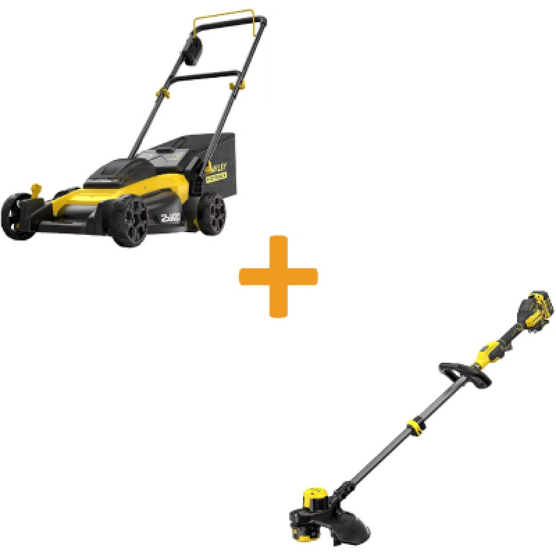 Газонокосилка Stanley аккумуляторная бесщеточная FatMax, 18 В, 2x2Ah, 51 см (SFMCMW2651M+SFMCSTB933M)