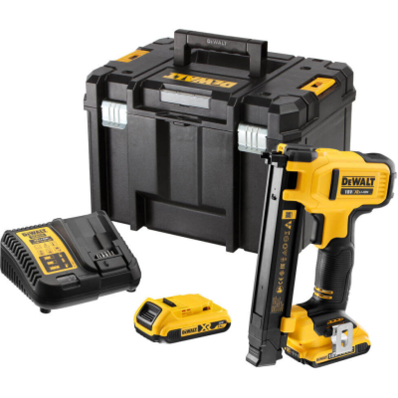 Степлер строительный DeWALT 18В XR, длина/ширина скобы 25/19.7 мм, 2xAh, кейс TSTAK (DCN701D2)