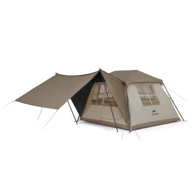 Палатка Naturehike з навісом Village CNK2300ZP022 коричневий великий (6976023920189)
