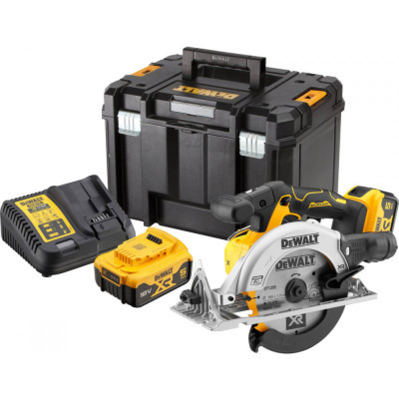 Дисковая пила DeWALT 18В XR Li-lon, 2x5Ah, диск 165х20 мм, 2.8 кг, TSTAK (без АКБ и ЗУ) (DCS565P2)