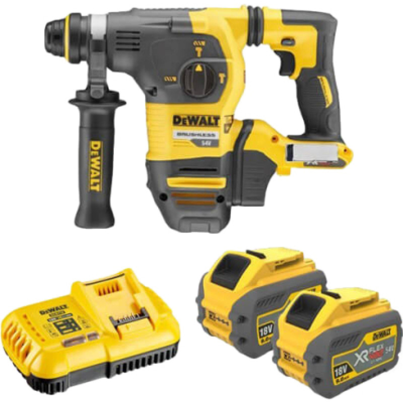 Перфоратор DeWALT бесщёточный, SDS-Plus, 54 В, 3.5 Дж, 3 реж. кейс (DCH333X2)