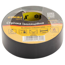 Изоляционная лента Sigma ПВХ черная 0.13мм*19мм*10м Premium (8411601)
