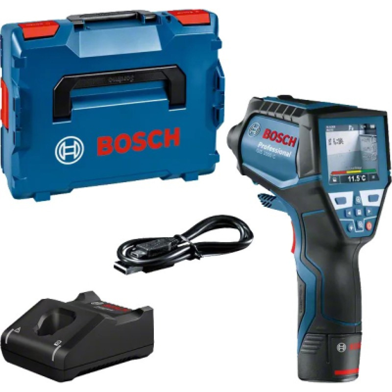 Пирометр Bosch Professional GIS 1000C, -40град. до +1000град., .0.2град., IP54, 0.54кг, кейс (0.601.083.301)