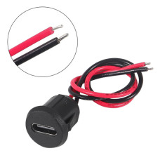 Роз’єм гніздо живлення Type-C, 5шт, з дротом 2pin 24AWG 10см
