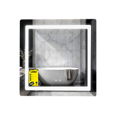 Зеркало Lidz Kubis (KU2) 700х700 с LED-подсветкой Touch, с антизапотеванием, с диммером, рег. яркости LDKU70070049288