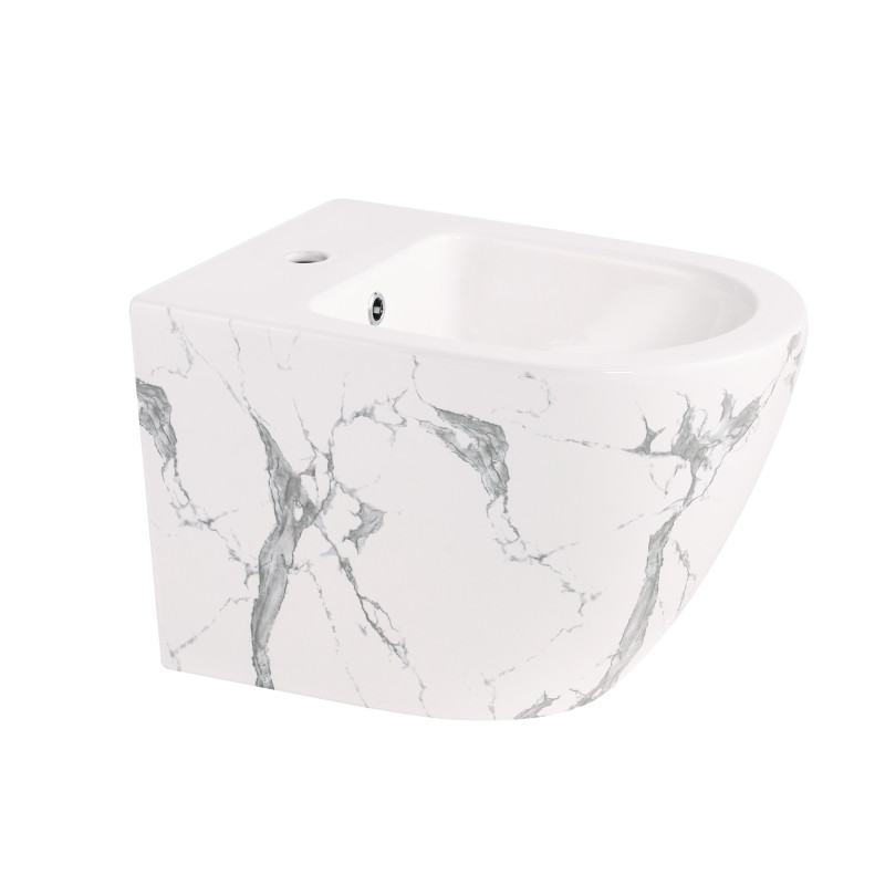 Биде подвесное Qtap Robin 515x370x350 мм, Marble QT13551381GMR