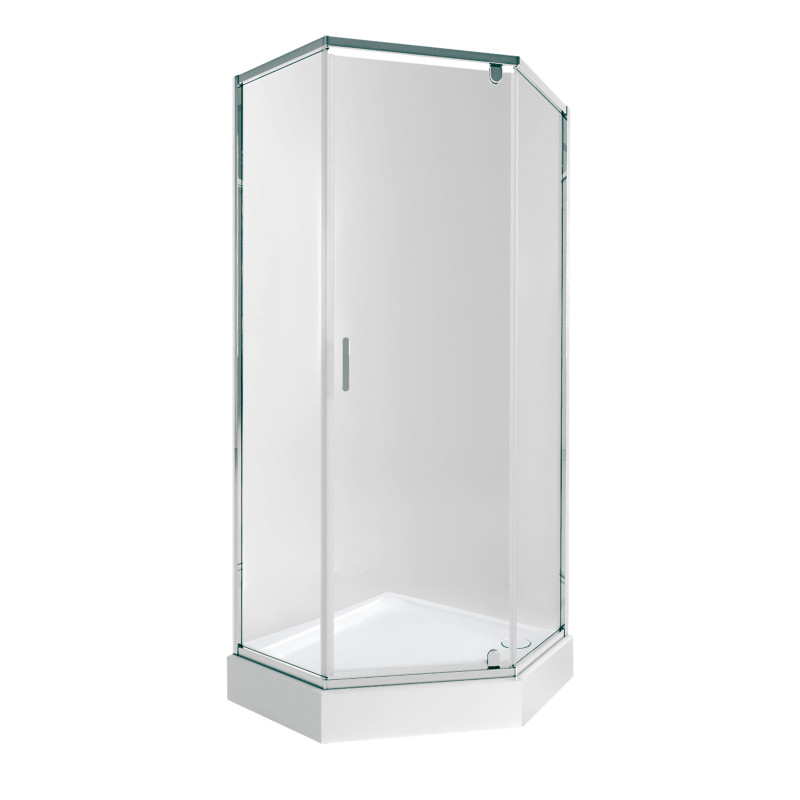 Набор Qtap душевая кабина Scorpio CRM10995-AC6 Clear 2120x900x900 мм + поддон Diamond 309912 90x90x12 см с сифоном