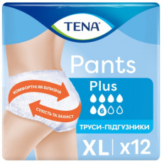 Подгузники для взрослых Tena Pants Plus Extra Large 12 шт. 6 крапель (7322542545775)
