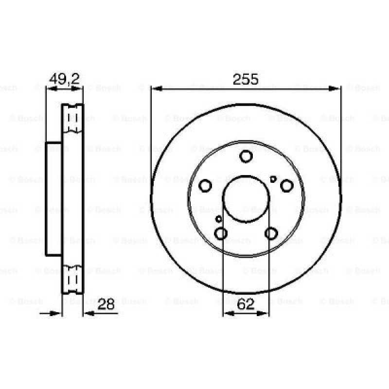 2шт, Тормозной диск Bosch 0 986 478 726