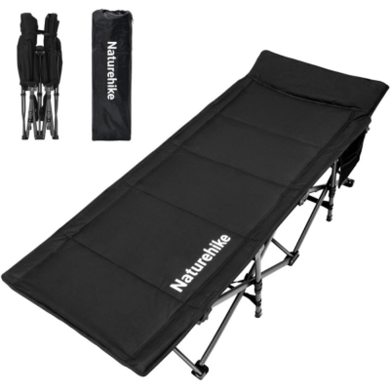 Раскладушка Naturehike CNK2300WS010, поліестер Oxford, чорна (6976507665209)