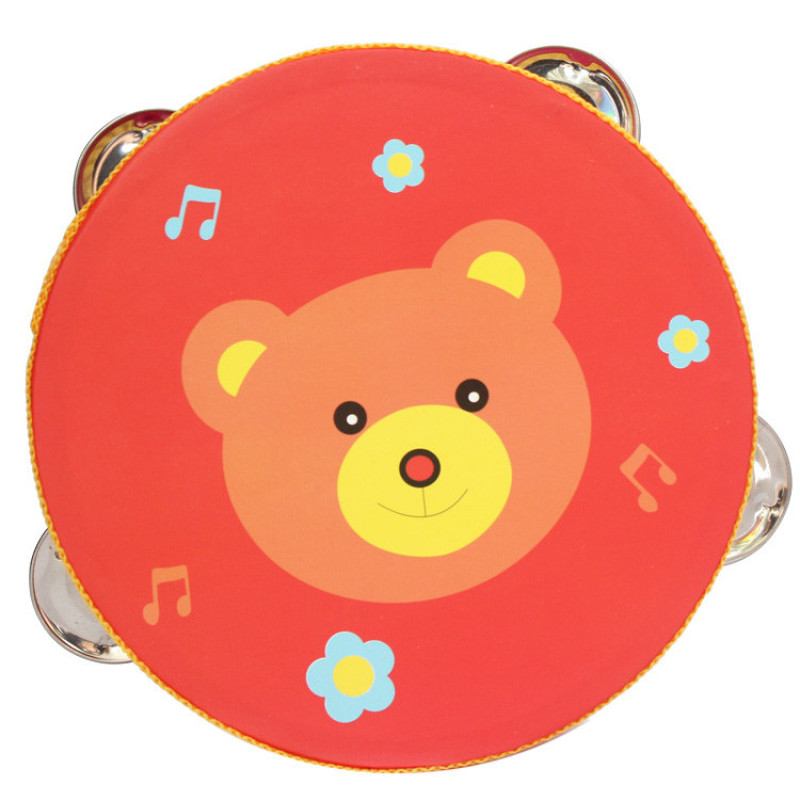 Деревянная игрушка Бубен MD 0367-1 диаметр 15 см Мишка