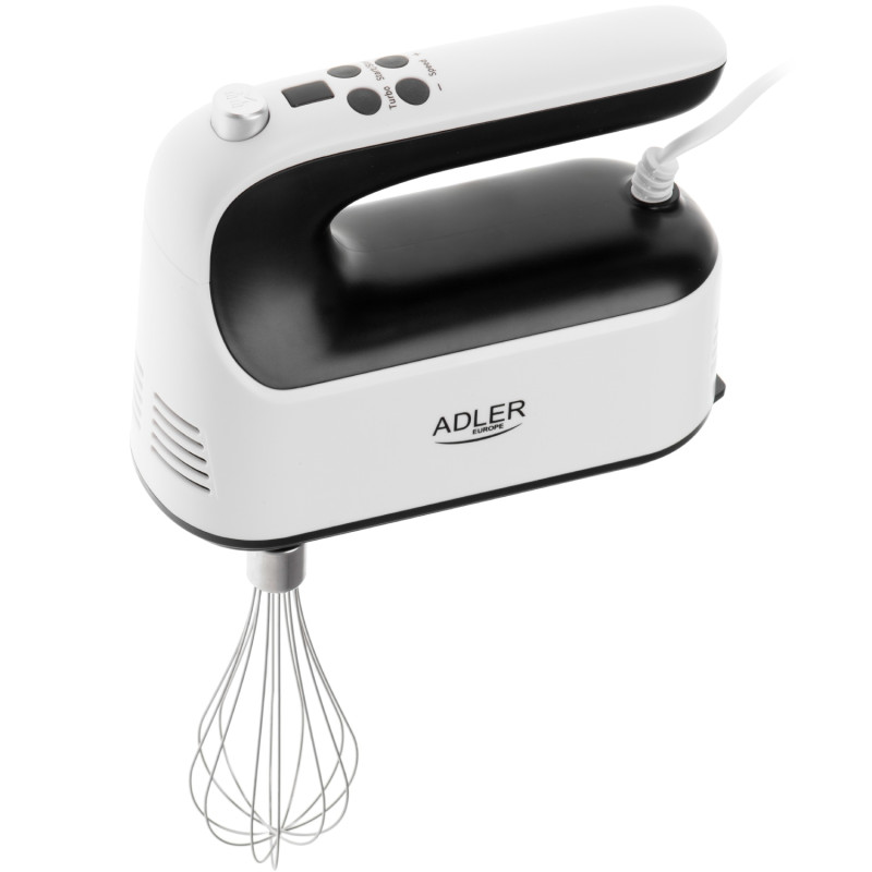 Міксер Adler AD 4229 ручний/ 600Вт/ 9 швидкостей/ Turbo/ контейнер для аксесуарів/ білий