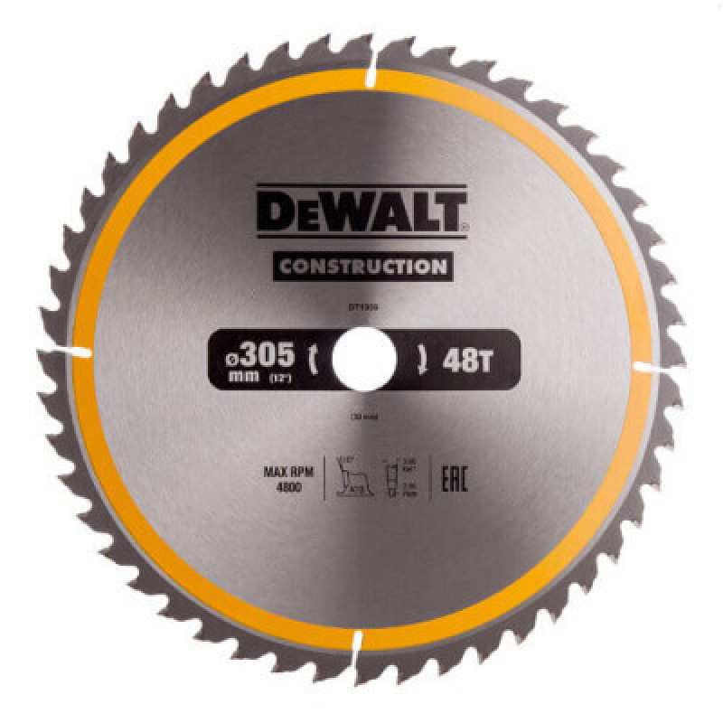 Диск пильный DeWALT СONSTRUCTION, 305x30 мм, 48 z, АТВ, 10 гр., 4800 об/мин (DT1959)