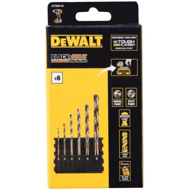 Набор сверл DeWALT в касете для Tough Case, по металлу Black&Gold, 7 шт. (DT70828)