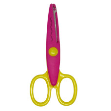 Ножницы детские 80685(Crimson-Yellow) с фигурным лезвием