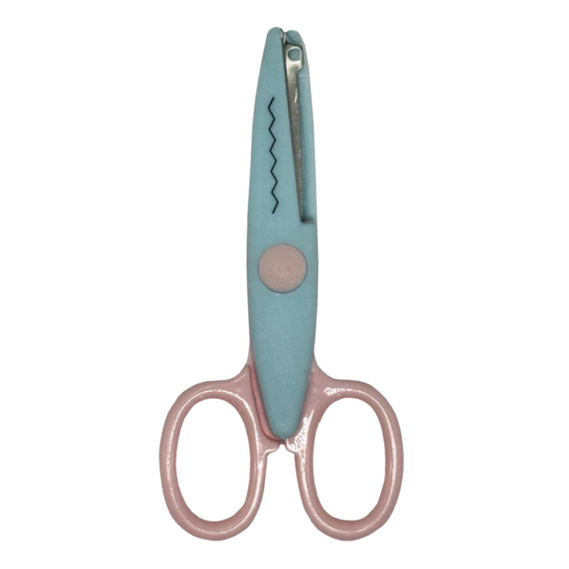 Ножницы детские 80685(Turquoise-Pink) с фигурным лезвием
