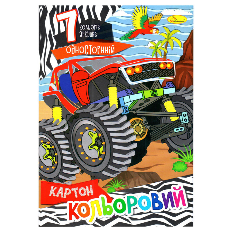 Набор цветного картона А4 АП-1101-8, 7 листов 230 г/м2